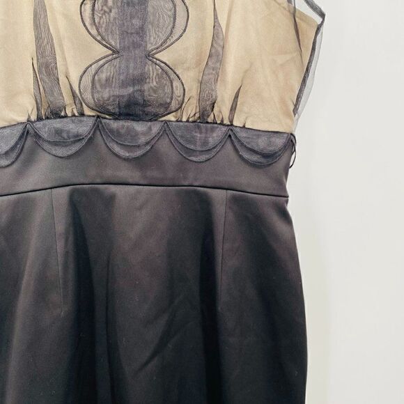 Max and Cleo Size 2 Black & Nude Mesh Sleeveless Cocktail Mini Sheath Dress - Picture 5 of 9